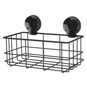 image of Showerdrape Suctionloc Black Bottle Basket Bathroom Accessory