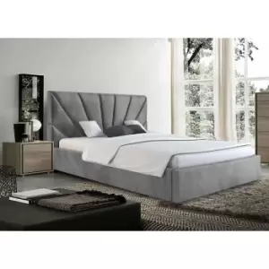 Image of Envisage Trade - Hamini Upholstered Beds - Plush Velvet, King Size Frame, Grey - Grey