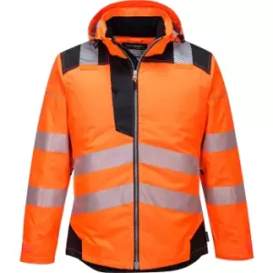 Image of Portwest PW3 Hi Vis Winter Rain Jacket Orange / Black 3XL