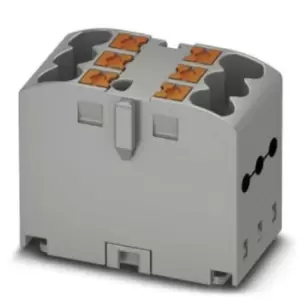 image of Phoenix Contact 6 Way Distribution block, 26 12 AWG, 24A, 0.14 4mm, Push In Terminals, 500 V