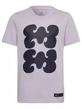 Image of adidas Kids Girls Marimekko T-Shirt Ss, Light Purple, Size 14-15 Years, Women