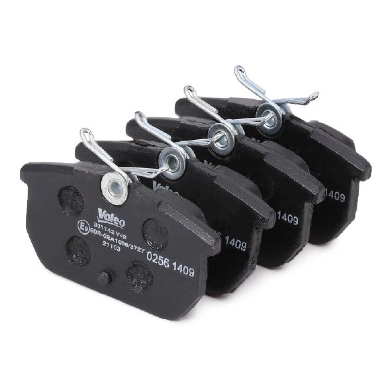 Image of VALEO 301142 Brake pad set Rear Axle, without integrated wear sensor, FIRST, without anti-squeak plate Brake Pad Set,disc brake (402)