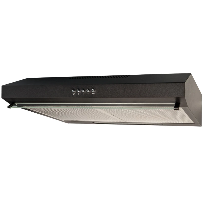 Image of SIA 60cm Black Slim Visor Cooker Hood Kitchen Extractor Fan - VSR60BL Black