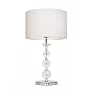 Image of Rea Table Lamp with Round Shade, White, 1x E27