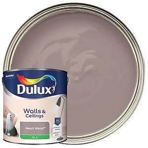 Image of Dulux Walls & Ceilings Heart Wood Silk Emulsion Paint 2.5L