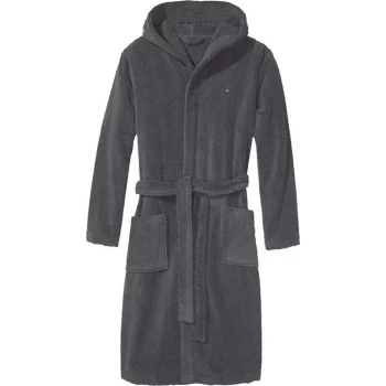 image of Tommy Bodywear Hooded Bathrobe - Grey