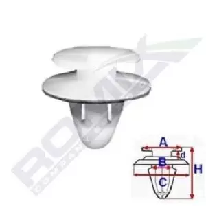 Image of ROMIX Clip, trim-/protection strip FORD,RENAULT,FIAT 11361 7703077111