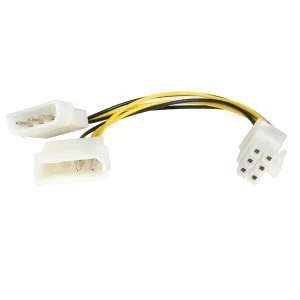 Image of StarTech 6" LP4 to 6 Pin PCI Express Video Card Power Cable Adapter