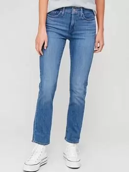 image of Levis 314 Shaping Straight Leg Jean - Blue Size 27, Inside Leg 30, Women