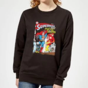 Image of Justice League Who Is The Fastest Man Alive Cover Womens Sweatshirt - Black - 5XL