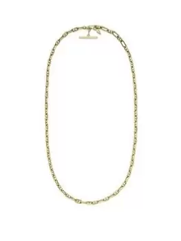Image of Fossil Heritage Gold Tone Stainless Steel Necklace, Black, Women