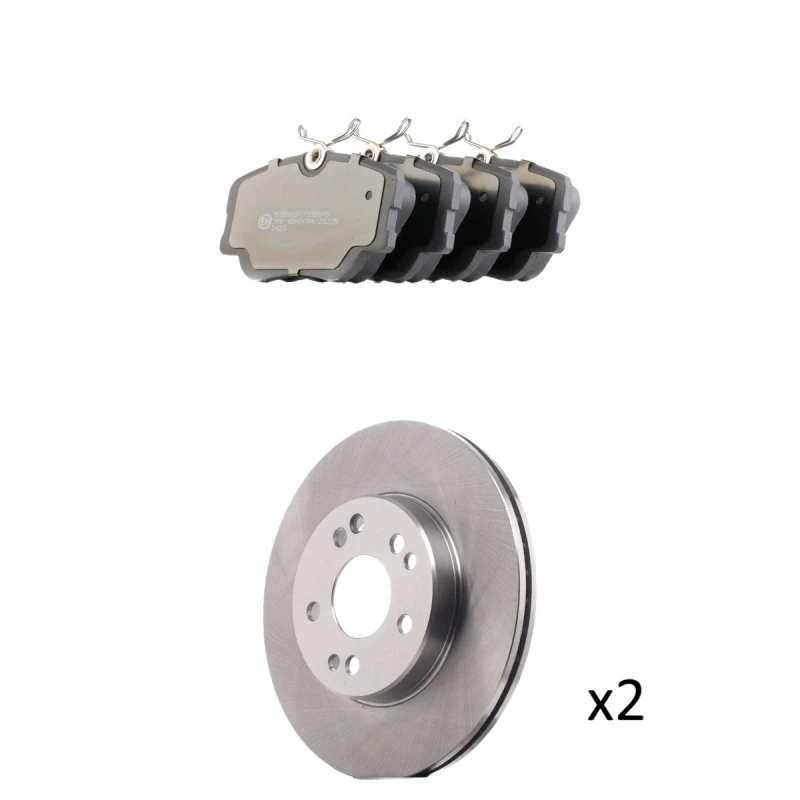 Image of RIDEX 3405B2881 Brake disc and pads set Front Axle, Brake Disc Type: internally vented, excl. wear warning contact Brake Set,disc brakes (3405)