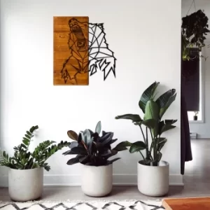Image of Ayi 1 Walnut Black Decorative Wooden Wall Accessory