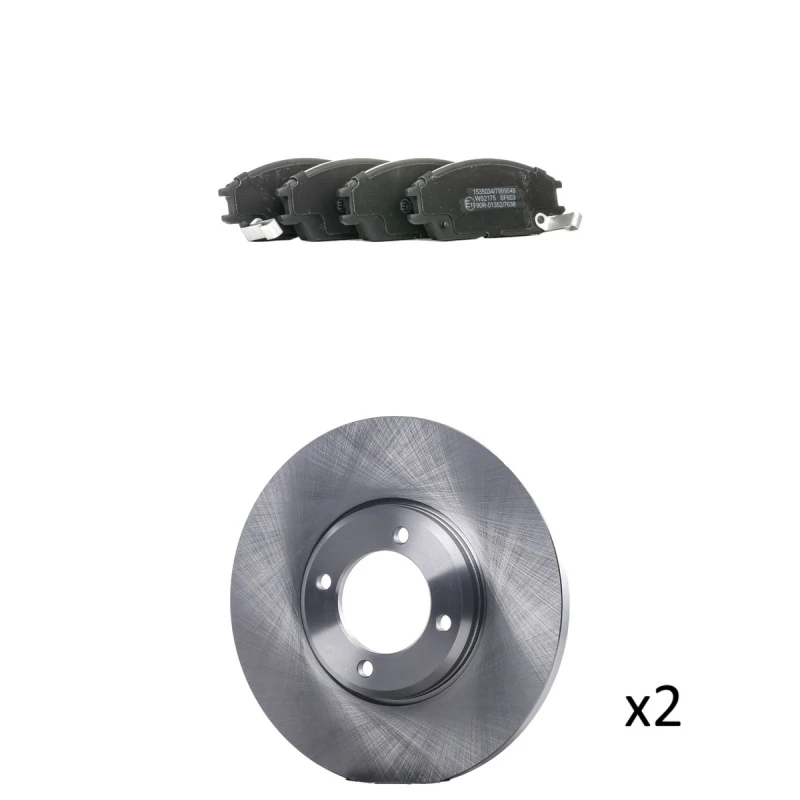 Image of RIDEX 3405B3292 Brake disc and pads set Front Axle, Brake Disc Type: Solid, with acoustic wear warning Brake Set,disc brakes (3405)