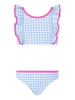 Image of Boys, Accessorize Girls Gingham Bikini - Blue, Size Age: 11-12 Years