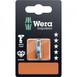 Image of Wera 840/1 IMP DC Impaktor Bits SB SiS Hex bit 5mm Tool steel alloyed, DLC coated D 6.3