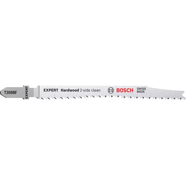 Image of Bosch EXPERT Bayonet Jigsaw Blade T308BF Hardwood 2-side Clean (100 Pack) Steel