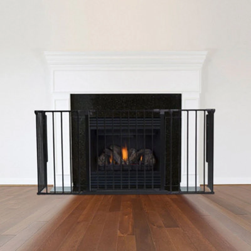 Image of Safetots Multi Panel Fire Surround, 38Cm Deep X 138Cm Wide, Black, 70Cm Tall, Child And Pet Safety, Baby And Toddler Fire Guard