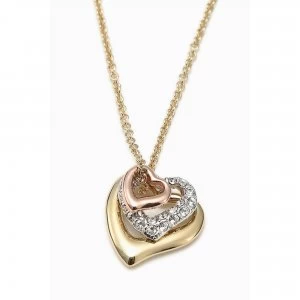 image of Buckley London Crystal Set Layla Triple Heart Pendant