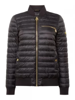Image of Barbour Gauge Quilted Bomber Style Jacket Black