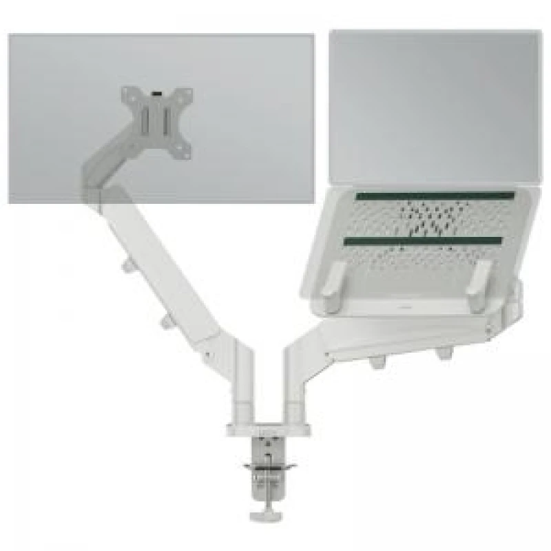 Image of LEITZ Ergo Space Saving Dual Arm Tilt & Swivel 17-32" Monitor & 13-17" Laptop Desk Mount 4002432134694