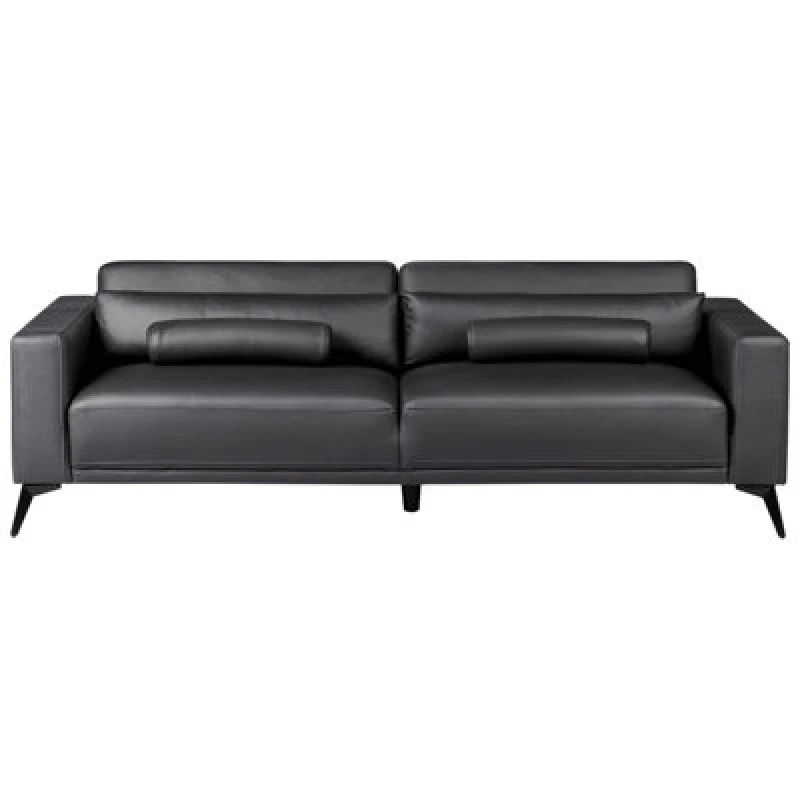 Image of Beliani Sofa 3 Seater Ange Faux Leather Black