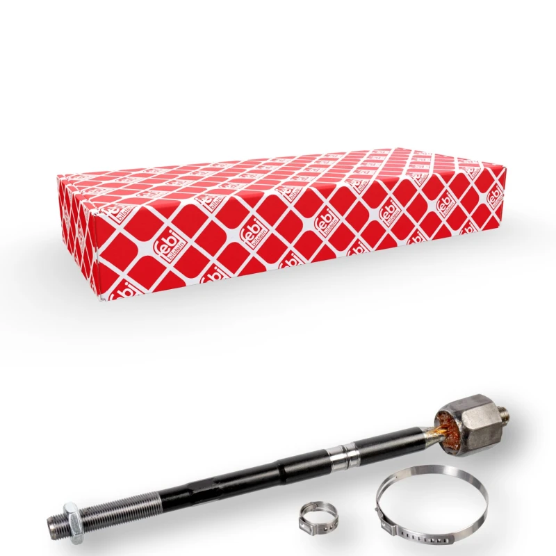 Image of FEBI BILSTEIN 43792 Inner Tie Rod Front Axle Right, with counter nut, with clamps Inner Tie Rod (51)