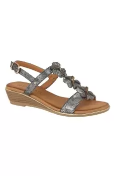 Image of Flower Halterback Wedge Sandals