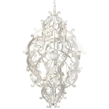 image of Linea Verdace Lighting - Linea Verdace Mila Wire Frame Pendant Ceiling Light White Metal