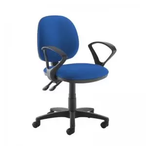 Image of Jota medium back PCB operators chair with fixed arms - Scuba Blue