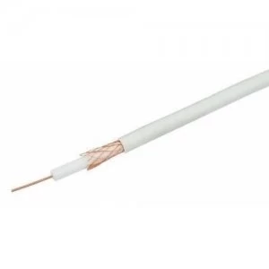 Image of Labgear White Single 1mm CCS C55 Digital TV Coax Aerial Cable With Foam Filled PE and Copper Braid - 50 Meter