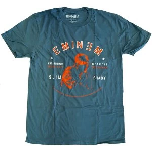 Image of Eminem - Detroit Portrait Unisex XX-Large T-Shirt - Blue,Green