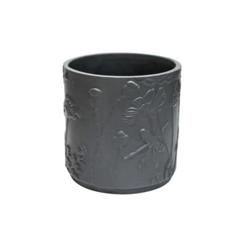 Image of Ivyline Kew Stoneware Meadow Planter - Stoneware - L20.5 X W20.5 X H20.5cm - Grey