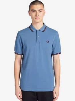 Fred Perry Twin Tipped Polo Shirt - Blue, Size L, Men