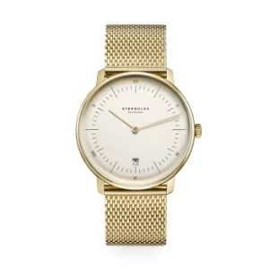 image of Sternglas S01-NAV14-MI08 Naos Edition Vintage Gold Tone Mesh Wristwatc