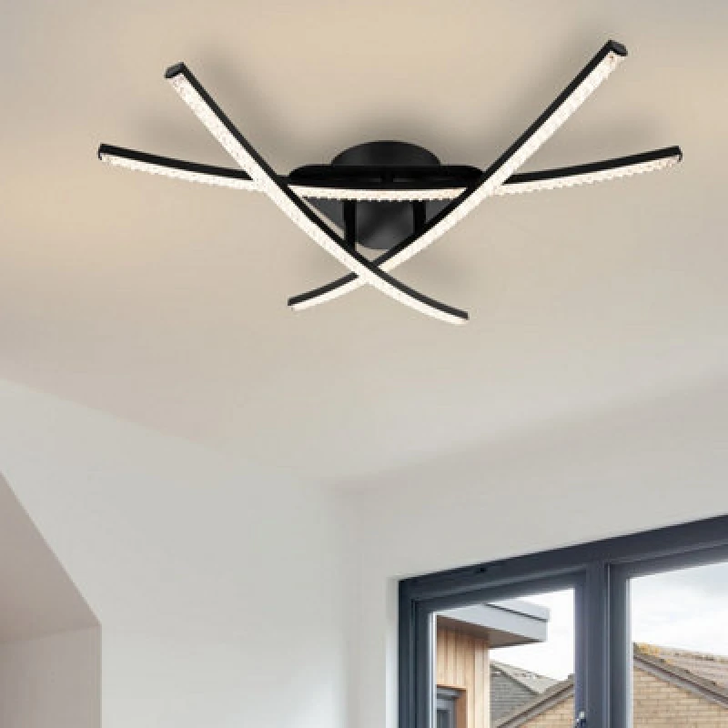 Image of Cosylyte Samford 3 Light Integrated LED Modern Beaded Ceiling Light - Matt Black