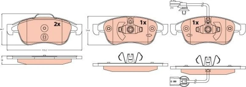 Image of Brake pad set TRW GDB2565