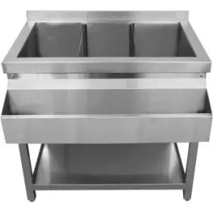 Image of Cocktail Bar Station Free Standing Stainless Steel Bar Sink - Silver - Kukoo