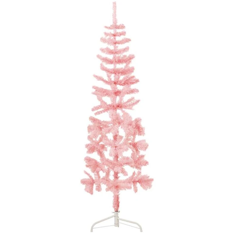 Image of VIDAXL Vidaxl - Slim Artificial Half Christmas Tree with Stand Pink 120cm 8720287000723