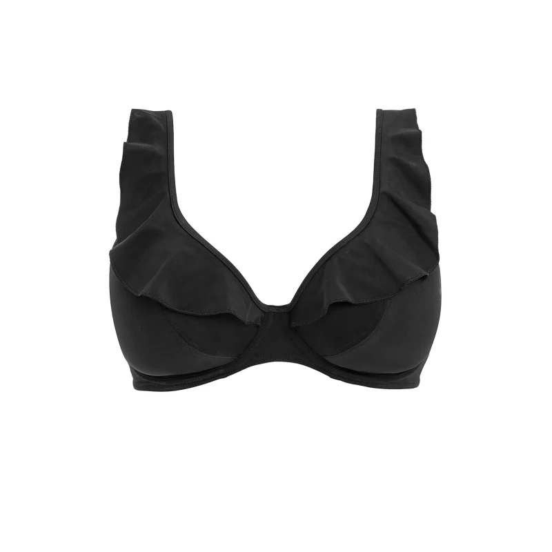 Image of Freya Womens Jewel Cove High Apex Bikini Top in Black Size: 28DD Black Female 28DD