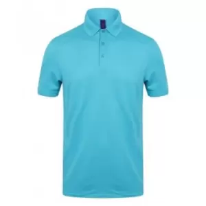 Henbury Mens Stretch Microfine Pique Polo Shirt (M) (Turquoise)