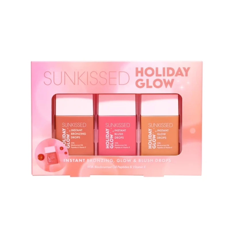Image of Sunkissed Holiday Glow Gift Set 28ml Instant Bronzing Drops + 28ml Instant Blush Drops + 28ml Instant Glow Drops
