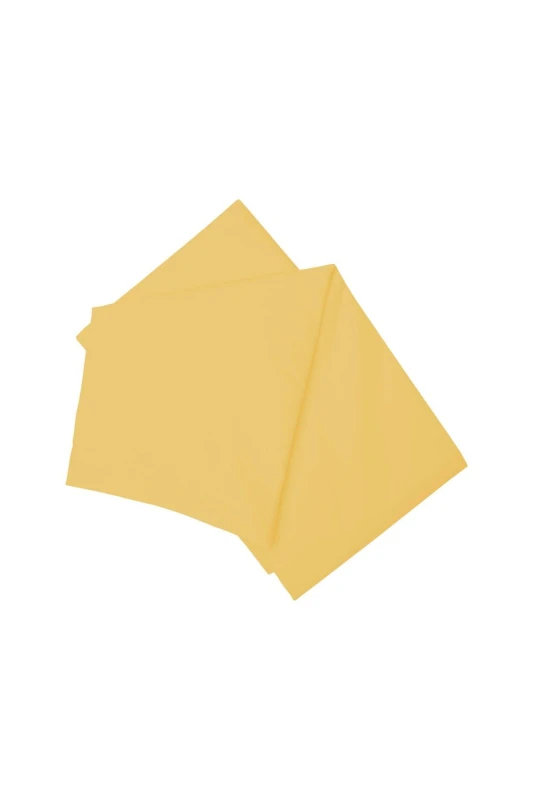 Image of Belledorm Easy Care 200 Thread Count Cotton Polyester Percale Flat Sheet in Mustard Size: Double Mustard Unisex Double