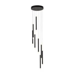 image of Wands 8 Light LED Mu Lighti Drop Pendant Black 2700K