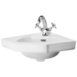 image of Richmond Corner Cloakroom Basin 600mm Wide - 1 Tap Hole - Hudson Reed