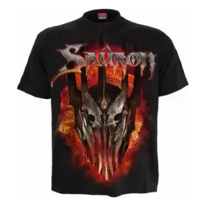 Image of Lord of the Rings T-Shirt Sauron Metal Tee Size L
