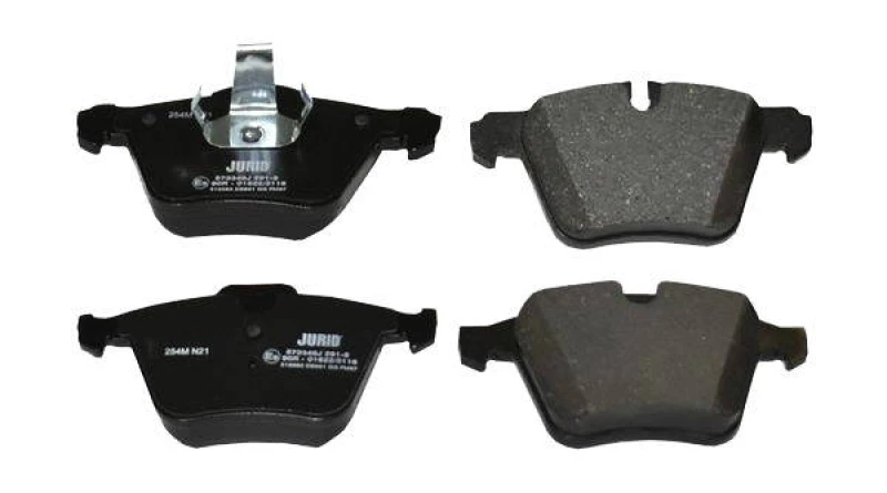 Image of JURID 573346J Brake pad set prepared for wear warning indicator, without accessories, with piston clip Brake Pad Set,disc brake (402)