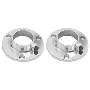 image of Moderix Round Tube Holder for Warobe Rail 25mm Chrome Set of 2