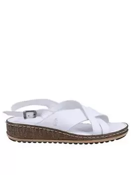Image of Hush Puppies Elena Cross Over Wedge - White, Size 4, Women