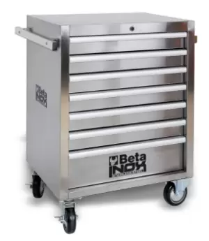 image of Beta Tools C04TSS-7 INOX Stainless Steel Roller Cab 7 Drawers 680 x 470 x 935mm